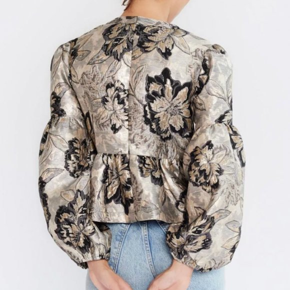 Mille - Ophelia Top in Black Brocade - Picture 2 of 2